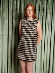 Spectacle Tweed Mini Dress Houndtooth Black / Z