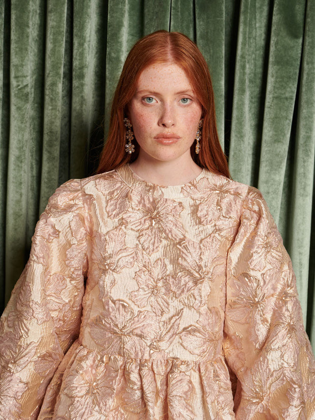 Elsewhere Jacquard Mini Dress Beige Pink / Z