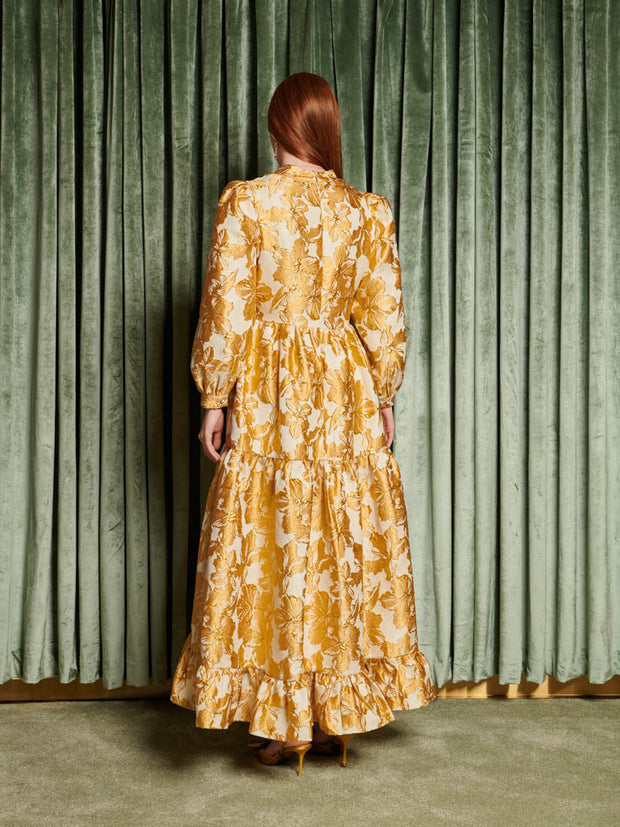 Imagine Jacquard Maxi Dress Yellow Gold / Z