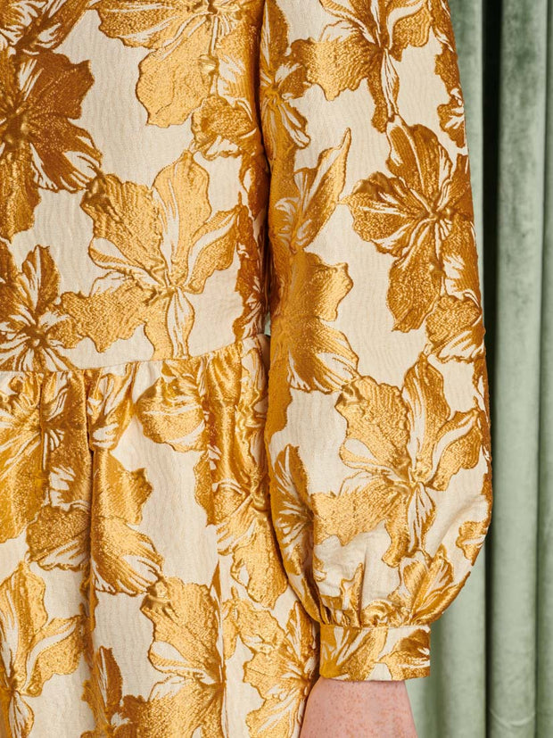 Imagine Jacquard Maxi Dress Yellow Gold / Z