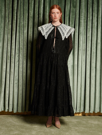 Motion Collar Maxi Dress Coal Black / Z