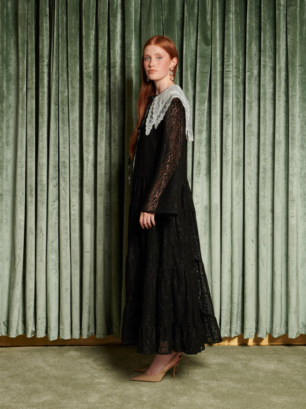 Motion Collar Maxi Dress Coal Black / Z