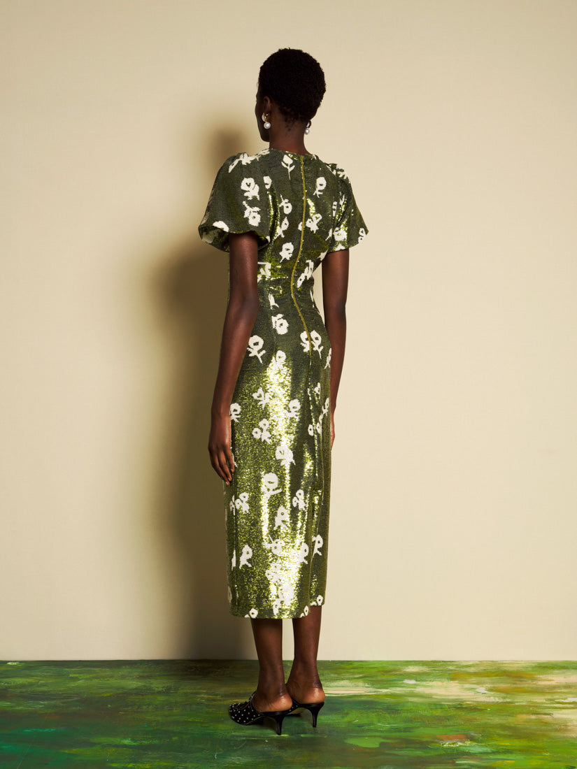 sister jane green dress DREAM Èclat Floral Sequin Midi – LowStock:43247842951219 Mint Green Mother of Finish:Yellow gold