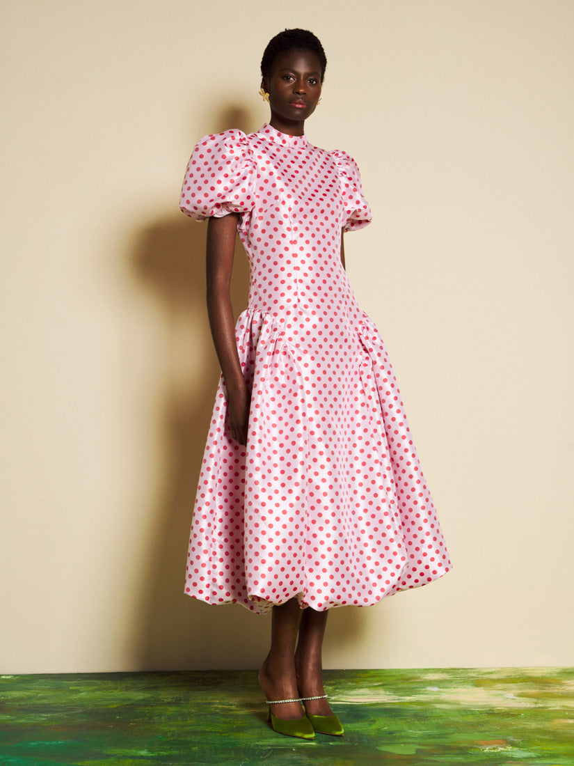 strapless open back dress DREAM Colette Spot Jacquard Midi Dress – Sister Jane