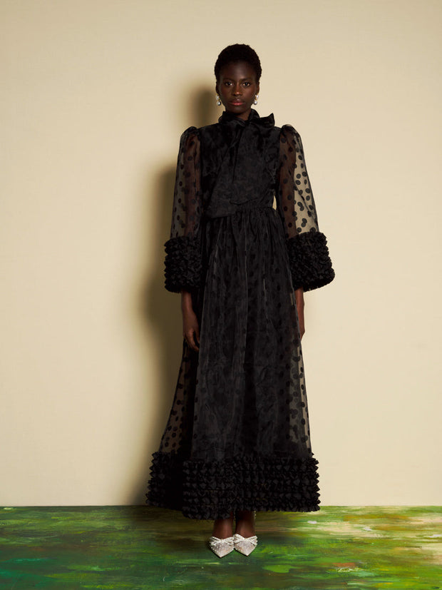 margaux maxi dress DREAM Margaux Spot Organza Maxi Dress Spot Black / S