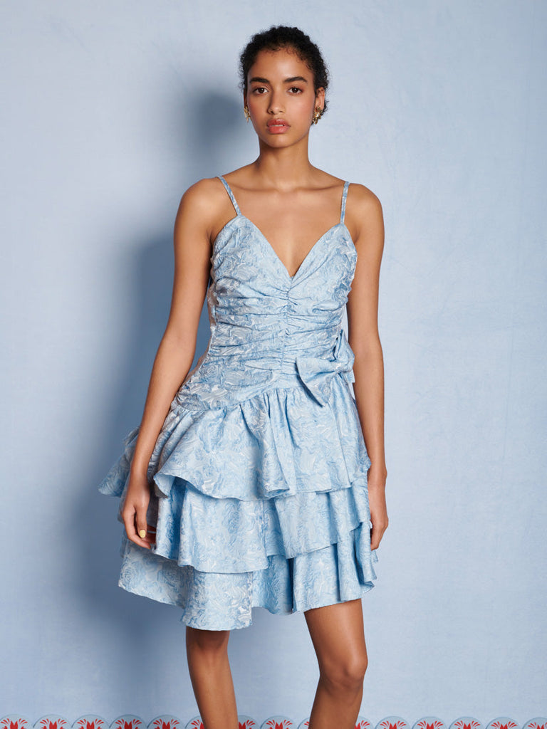 DREAM Agnes Jacquard Ruffle Mini Dress