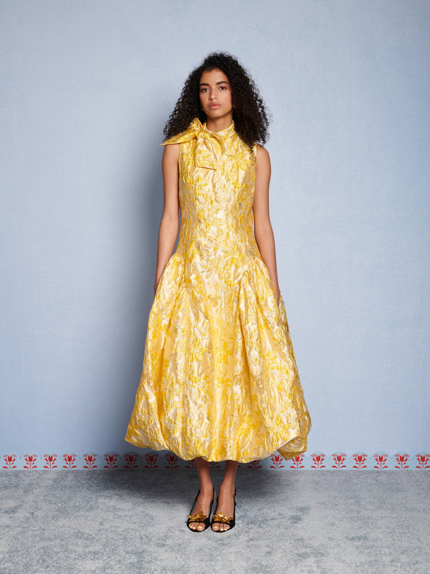 DREAM Ochre Jacquard Midi Dress – Sister Jane