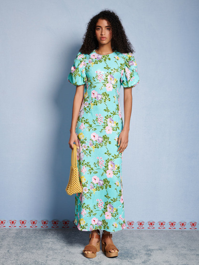 <b> < b> Stellan Sequin Maxi Dress