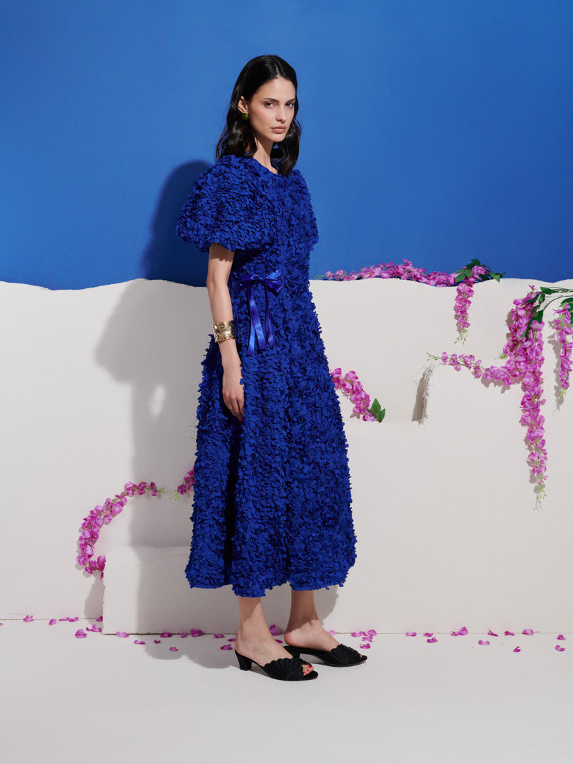 indigo midi dress Women's Made to Command Dark Indigo Cotton Denim Button-Front Midi Dress | Size: L