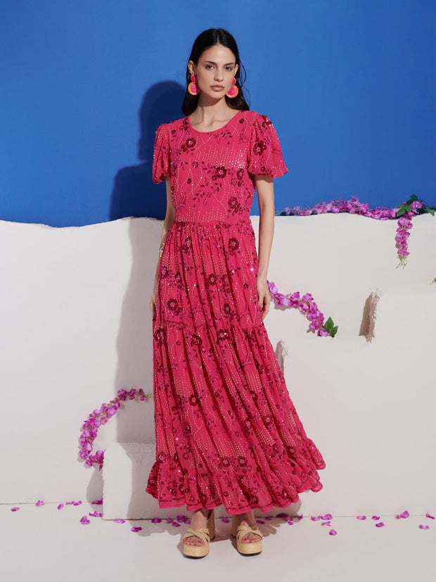 Dream Sister Jane ② DREAM Jade Sequin Floral Maxi Dress – Sister Jane