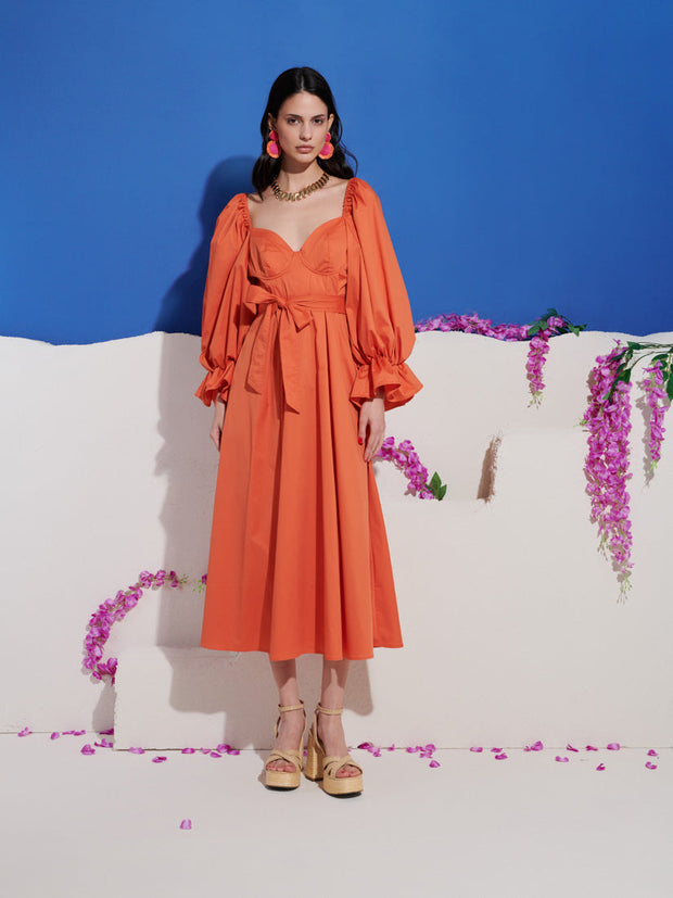 DREAM Terracotta Sweetheart Midi Dress – Sister Jane