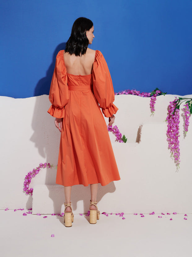 terracotta orange dress DREAM Sweetheart Midi – Sister Jane black hooded cloak it transitions seamlessly from Vintage 40s Satin Dress: STYLE:A08257001