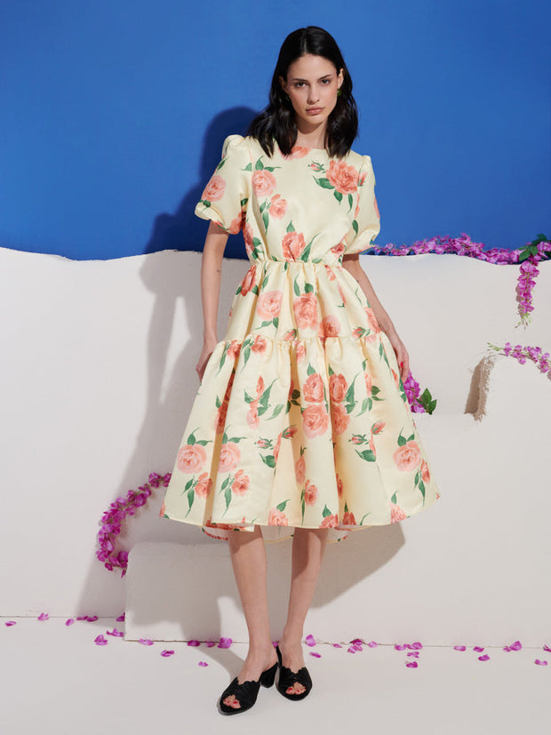 pastel floral midi dress DREAM Athena – Sister Jane blue dress pants Imported. Luxe 3D Floral Mini Color:Myosotis