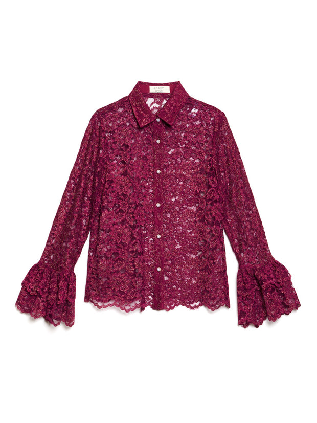 <b>DREAM</b> Quill Lace Ruffle Blouse
