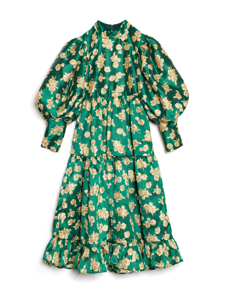 DREAM Showstopper Jacquard Maxi Dress Veronese Green / M