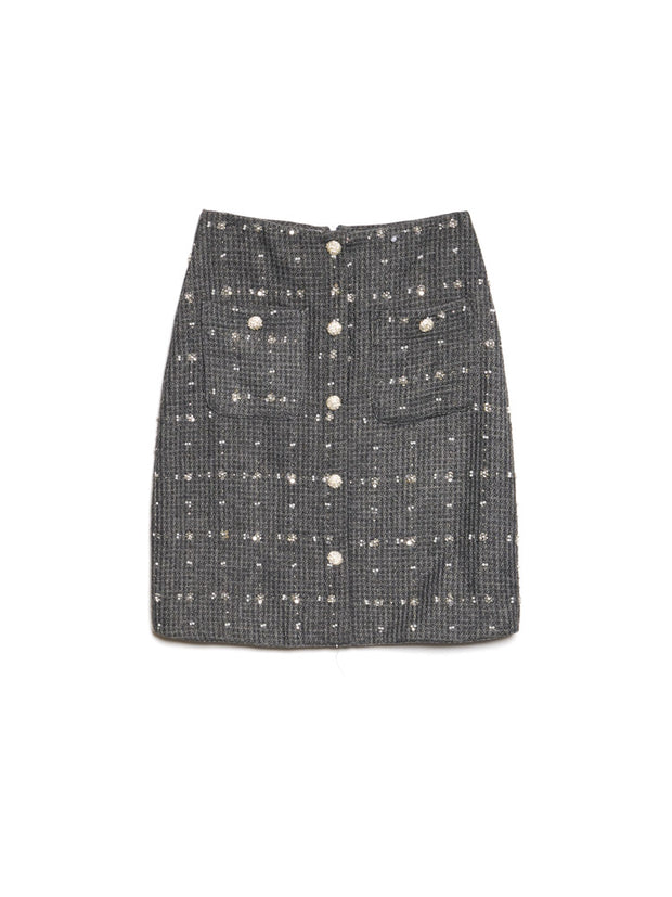 <b>DREAM</b> Parlour Tweed Midi Skirt