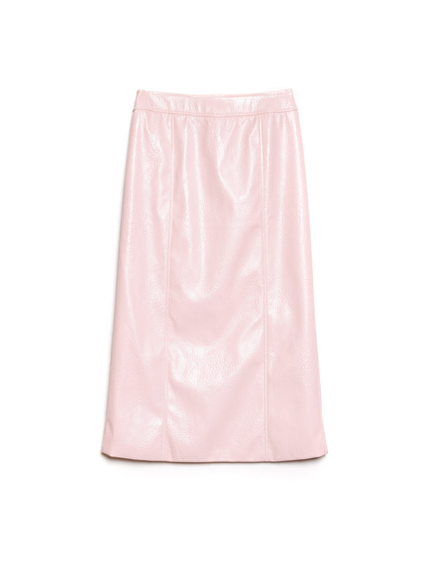 <b>DREAM</b> Rose-Spun PU Midi Skirt
