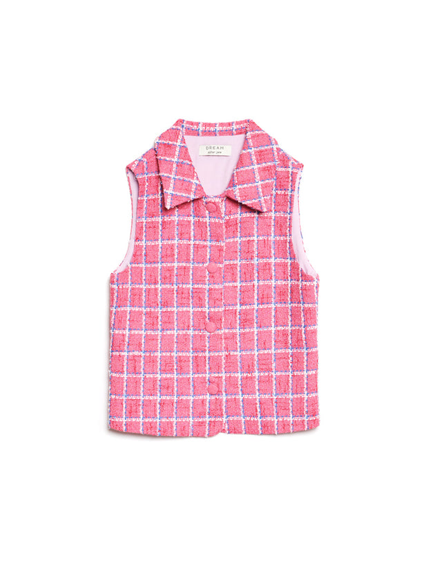 <b>DREAM</b> Cottage Check Tweed Vest