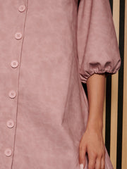 <b> Ghospell </b> Dusty PU Mini Dress
