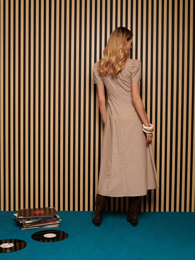 <b> Ghospell </b> Rita Check Midi Dress