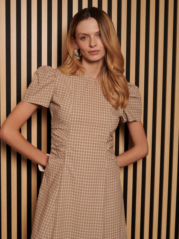 <b> Ghospell </b> Rita Check Midi Dress