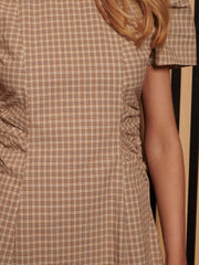 <b> Ghospell </b> Rita Check Midi Dress