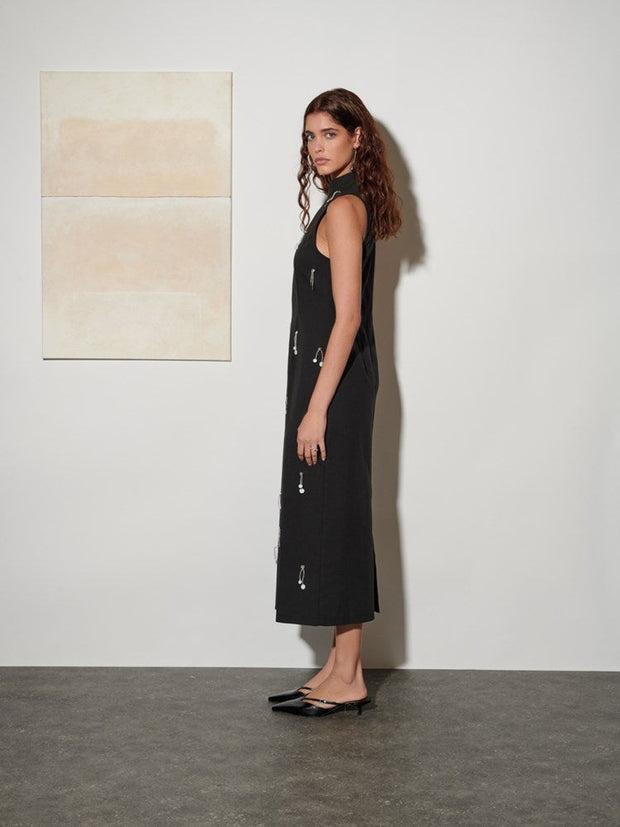 <b> Ghospell </b> Augusta Embellished Midi Dress