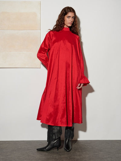 <b> Ghospell </b> Clarissa Taffeta Midi Dress