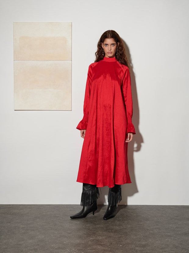 <b> Ghospell </b> Clarissa Taffeta Midi Dress