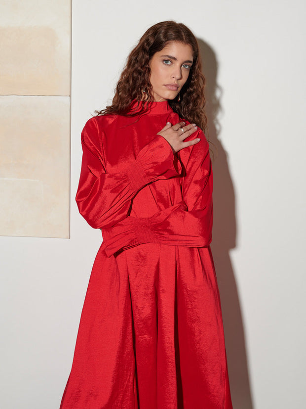 <b> Ghospell </b> Clarissa Taffeta Midi Dress