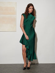 <b> Ghospell </b> Ana Satin Midi Dress