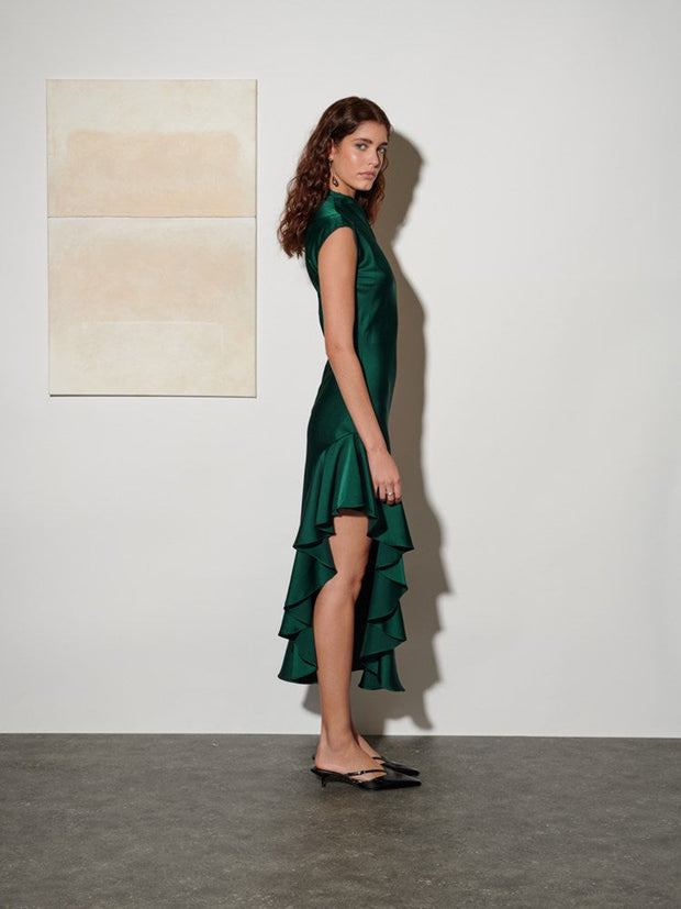 <b> Ghospell </b> Ana Satin Midi Dress