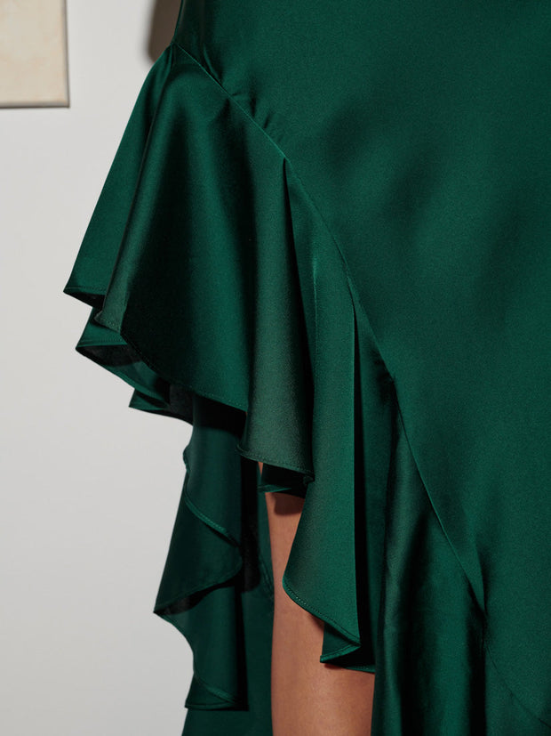 <b> Ghospell </b> Ana Satin Midi Dress