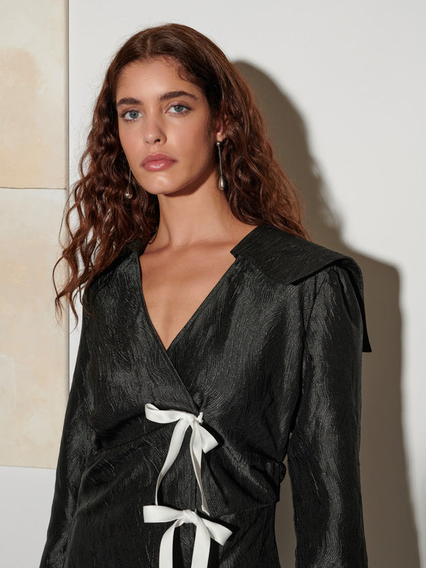 <b> Ghospell </b> Julie Wrap Mini Dress