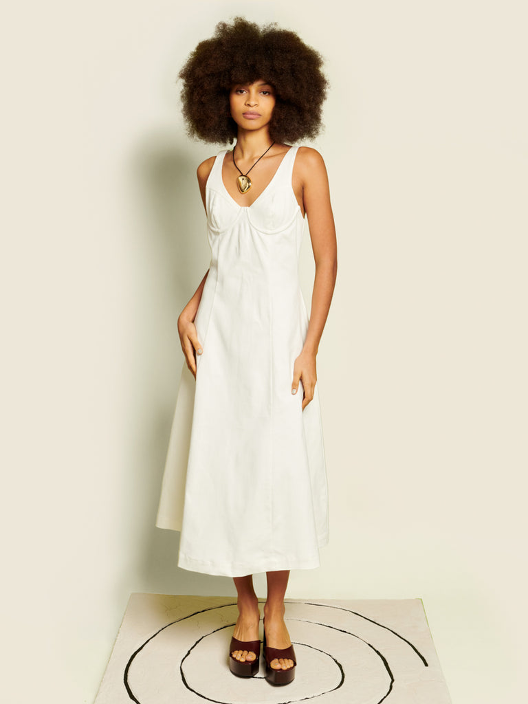 <b> < b> Lula Denim Midi Dress