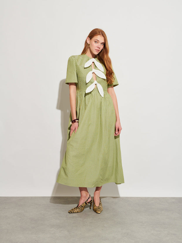 ghospell green dress Sali Stripe Tie Front Midi – Sister Jane Bubble hem