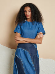 <b> Ghospell </b> Alba Denim Midi Dress