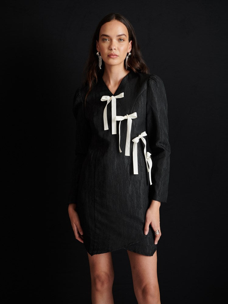 <b> < b> Dulcie Wrap Mini Dress