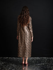 <b> Ghospell </b> Yara Sequin Leopard Midi Dress