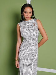 <b> Ghospell </b> Martina Polka Dot Midi Dress