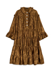 Helen Bib Jacquard Midi Dress