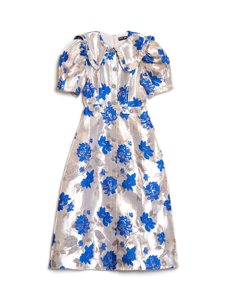 sapphire midi dress Sapphire Vine Pleated Midi Dress M