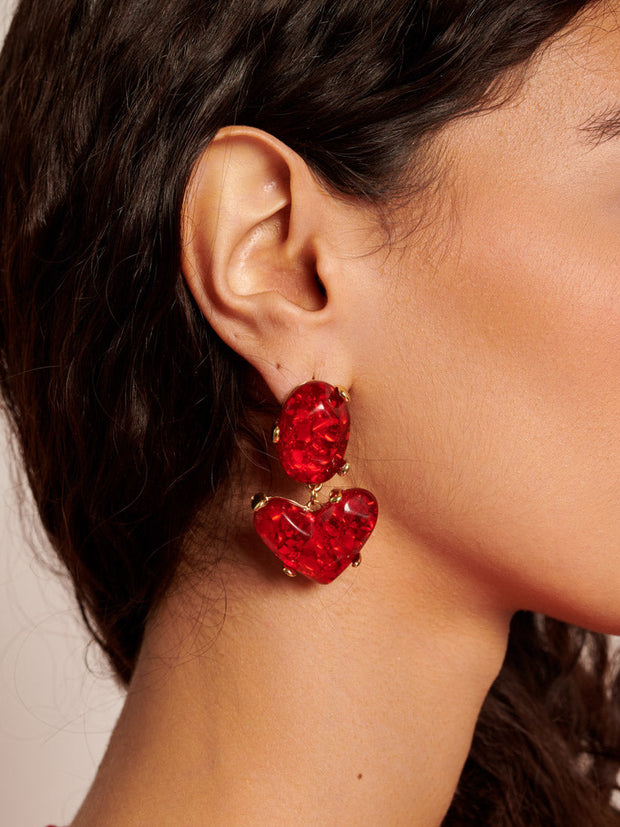 Bright Heart Earrings Ruby Red / Z