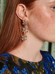 Imagine Flower Earrings Crystal Silver / Z