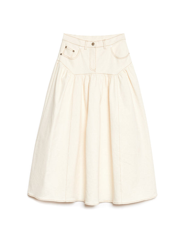 <b> Ghospell </b> Quincey Drill Midi Skirt