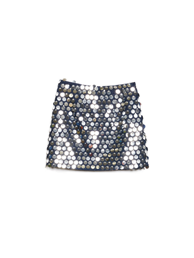 <b> Ghospell </b> Carmel Sequin Mini Skirt