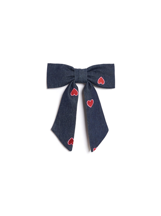 Perfect Match Denim Hair Bow