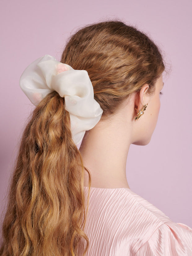 Star Flower Scrunchie Pearl Ivory / Z