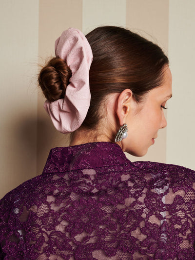 Rose-Spun PU Scrunchie Baby Pink / Z