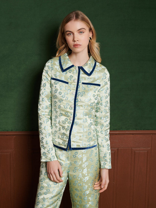 Marjorie Jacquard Jacket Smoke Green / Z